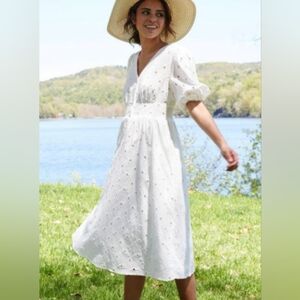 White Dress with Puff Sleeves